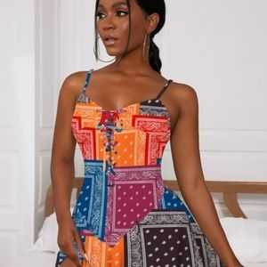 Multicolor mini dress